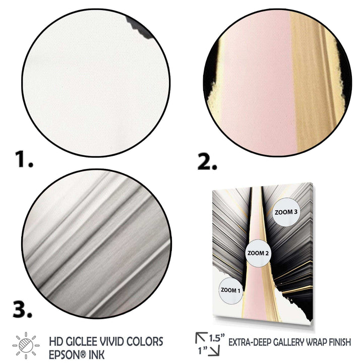 Minimalism Pink And Gold Cubic Fusion VIII - Modern Bedroom Wall Art
