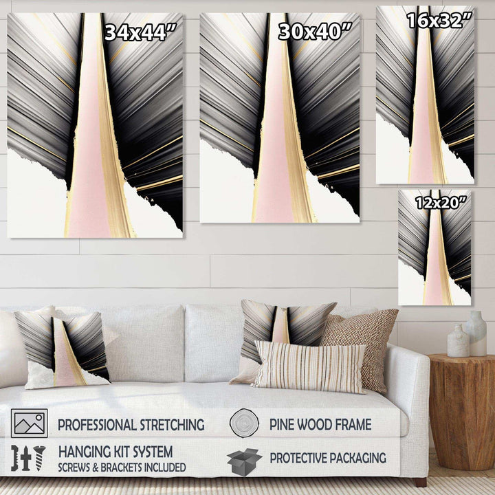 Minimalism Pink And Gold Cubic Fusion VIII - Modern Bedroom Wall Art