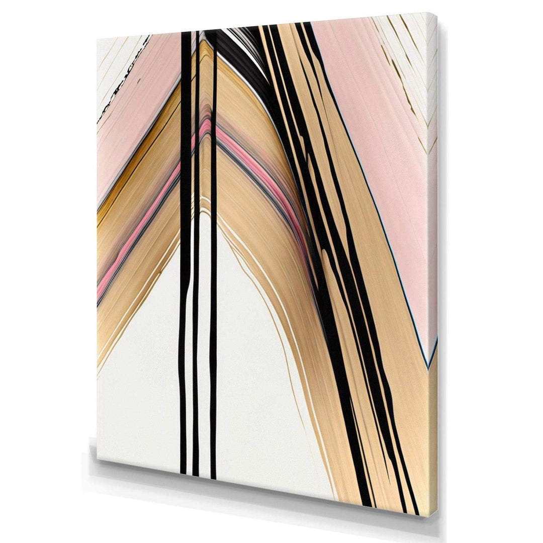 Minimalism Pink And Gold Cubic Fusion IX - Modern Wall Art Prints
