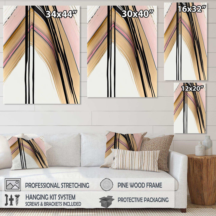 Minimalism Pink And Gold Cubic Fusion IX - Modern Wall Art Prints