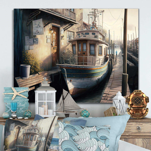 Rustic Port With A Fishing Boat IV
