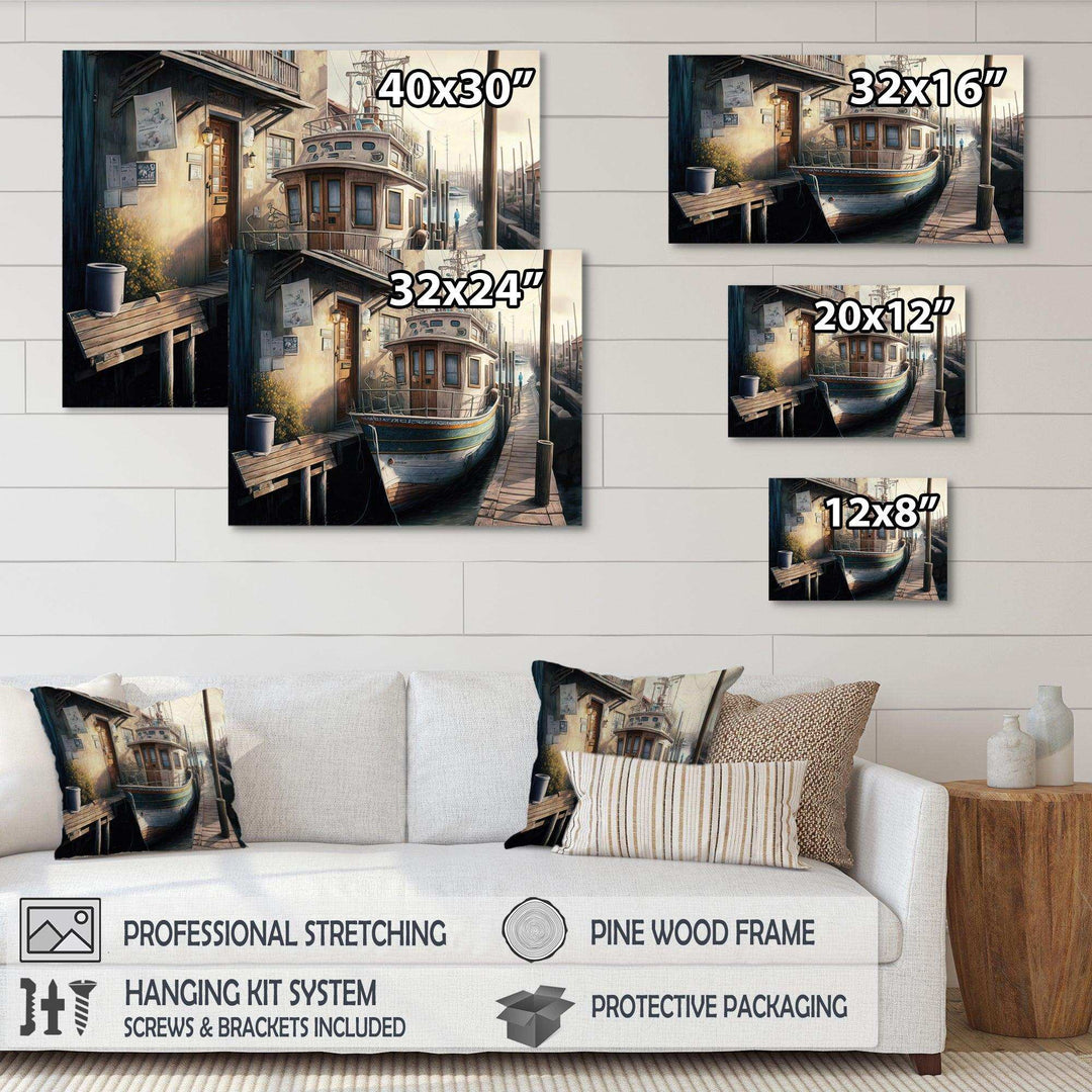 Rustic Port With A Fishing Boat IV