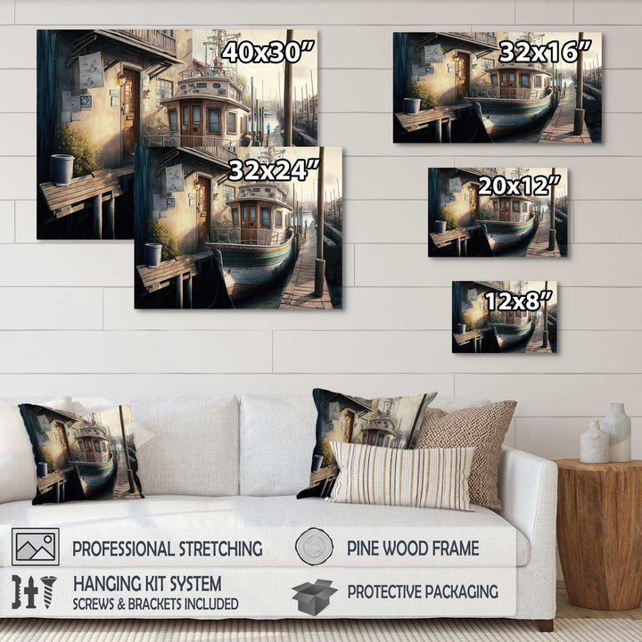 Rustic Port With A Fishing Boat IV