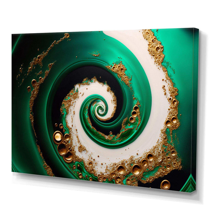 Green And Gold Crashing Waves I - Modern Wall Art Prints