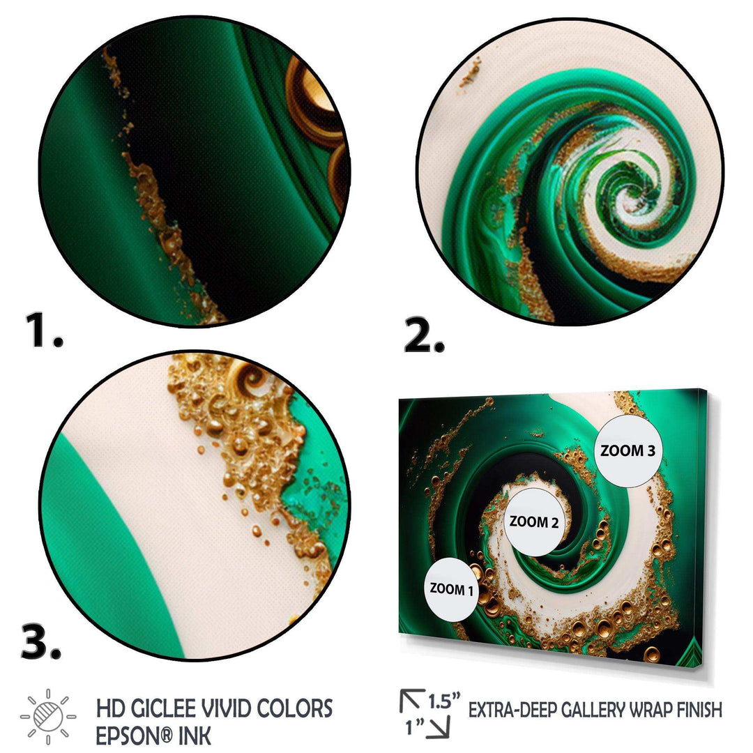 Green And Gold Crashing Waves I - Modern Wall Art Prints