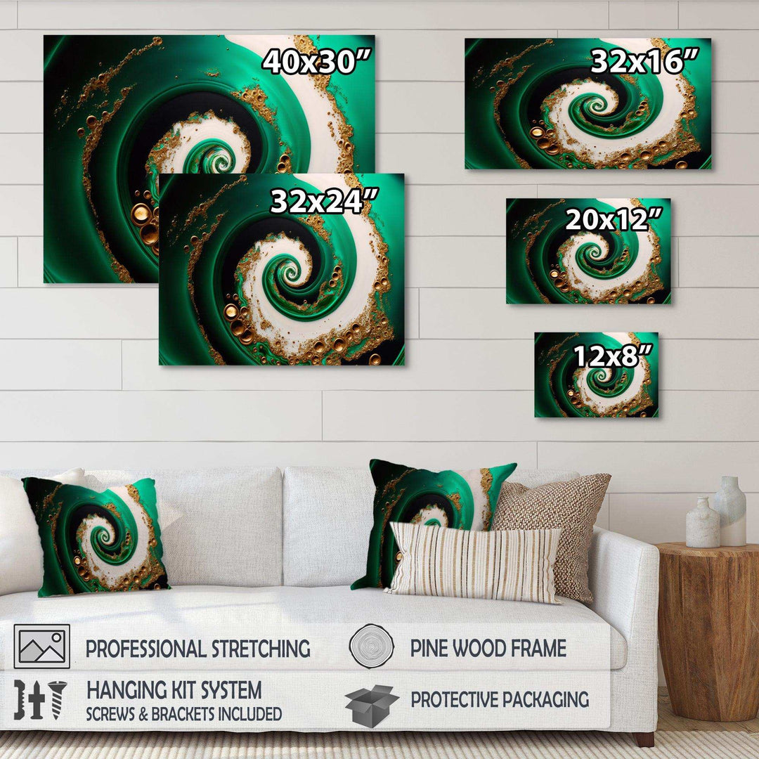 Green And Gold Crashing Waves I - Modern Wall Art Prints