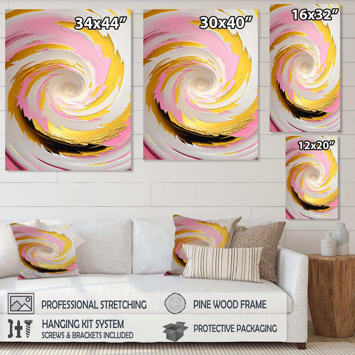 Pink Watercolor Circular Abstract II - Modern Bedroom Wall Art