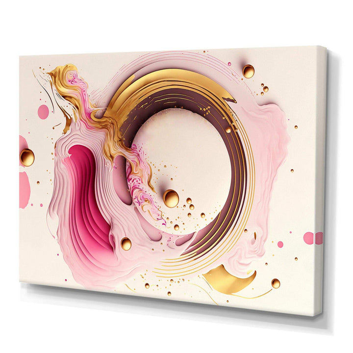 Pink Watercolor Circular Abstract III - Modern Canvas Wall Art