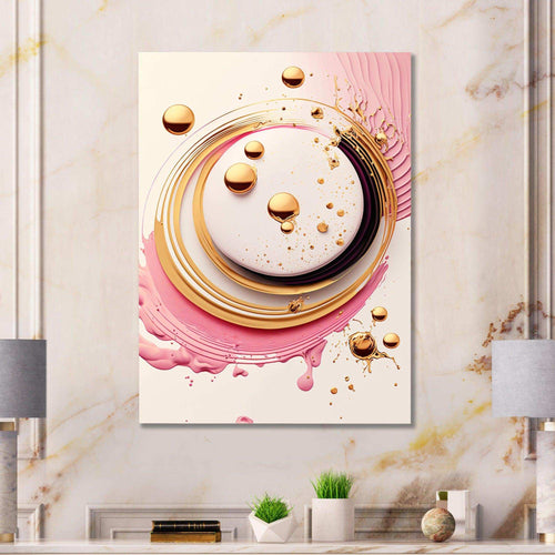 Pink Watercolor Circular Abstract IV - Modern Canvas Wall Art