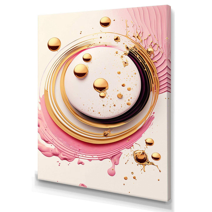 Pink Watercolor Circular Abstract IV - Modern Canvas Wall Art