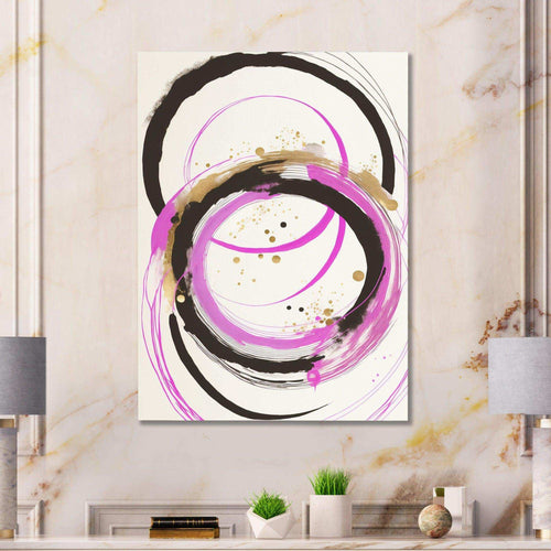 Pink And Gold Liquid Art  - Modern Living Room Wall Decor