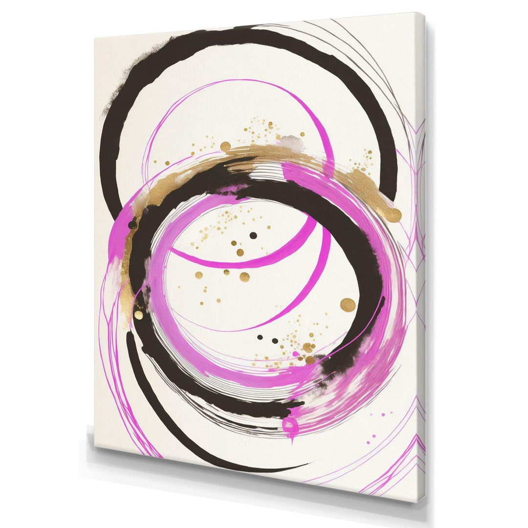 Pink And Gold Liquid Art  - Modern Living Room Wall Decor