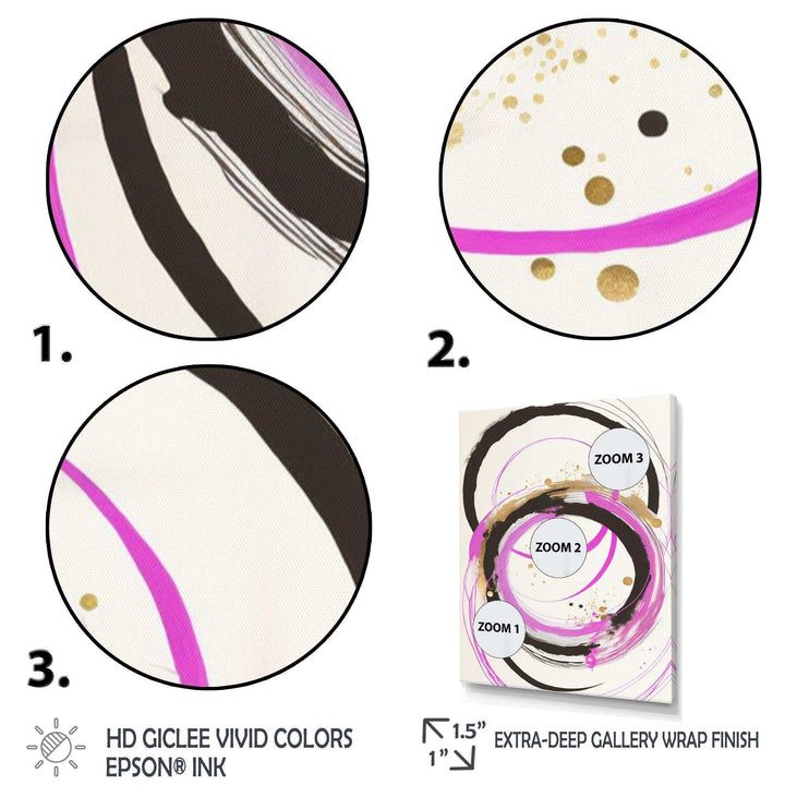 Pink And Gold Liquid Art  - Modern Living Room Wall Decor