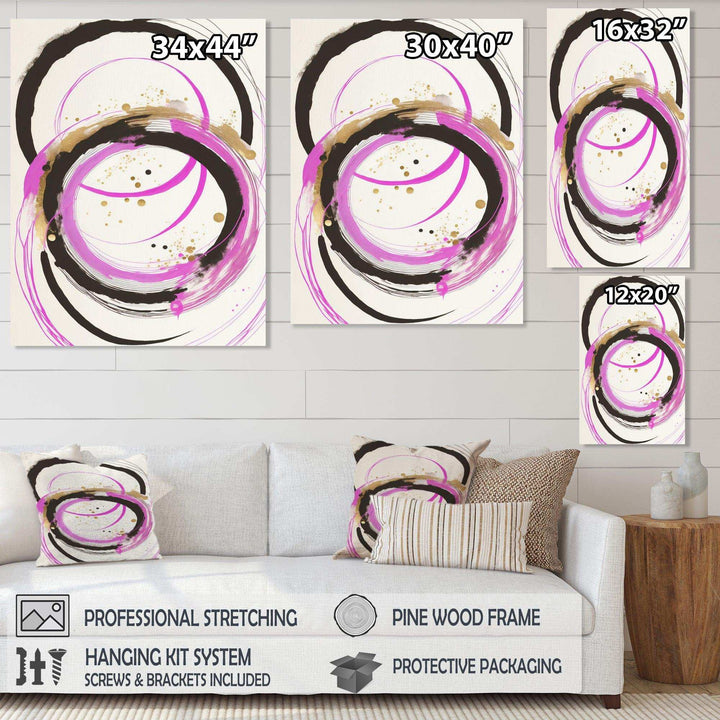 Pink And Gold Liquid Art  - Modern Living Room Wall Decor