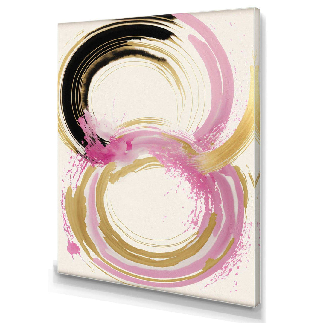 Pink And Gold Curves IV - Modern Bedroom Wall Art