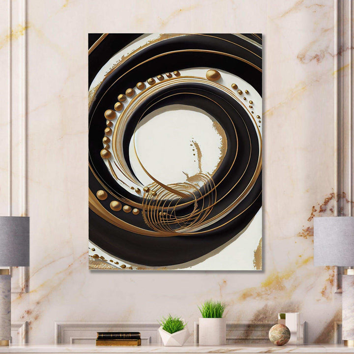 Gold Glamour Circle III - Modern Canvas Wall Art