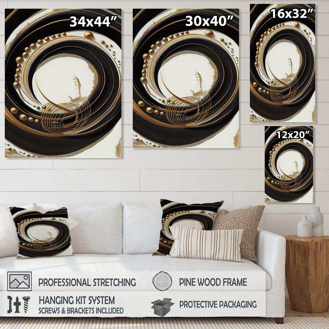 Gold Glamour Circle III - Modern Canvas Wall Art