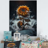 A Blooming Yellow And Orange Sunflower Winter I