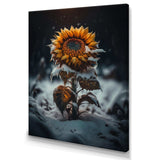 A Blooming Yellow And Orange Sunflower Winter I Canvas Canvas