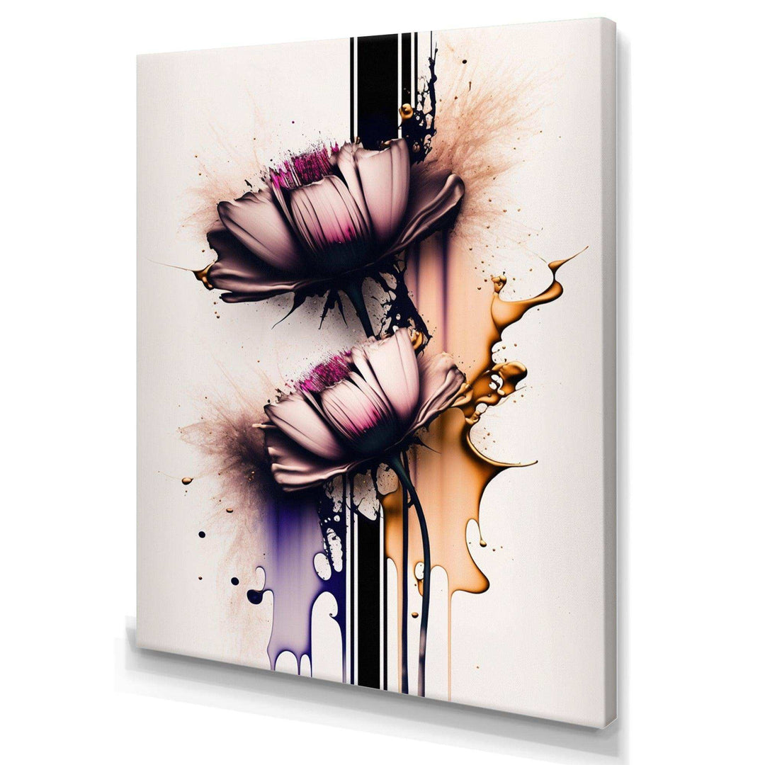 Pink Daisy Flower On Abstract Fusion I - Traditional Wall Art Prints