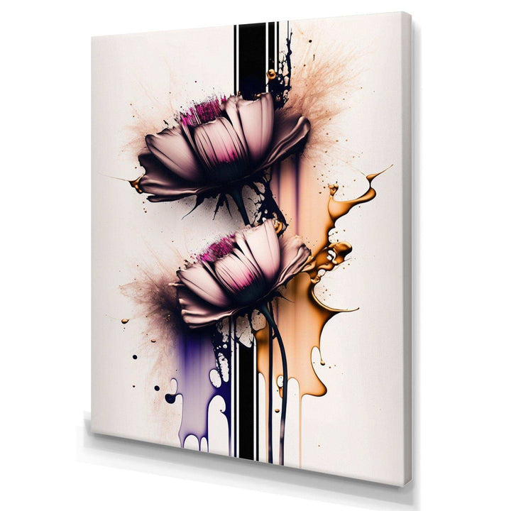 Pink Daisy Flower On Abstract Fusion I - Traditional Wall Art Prints