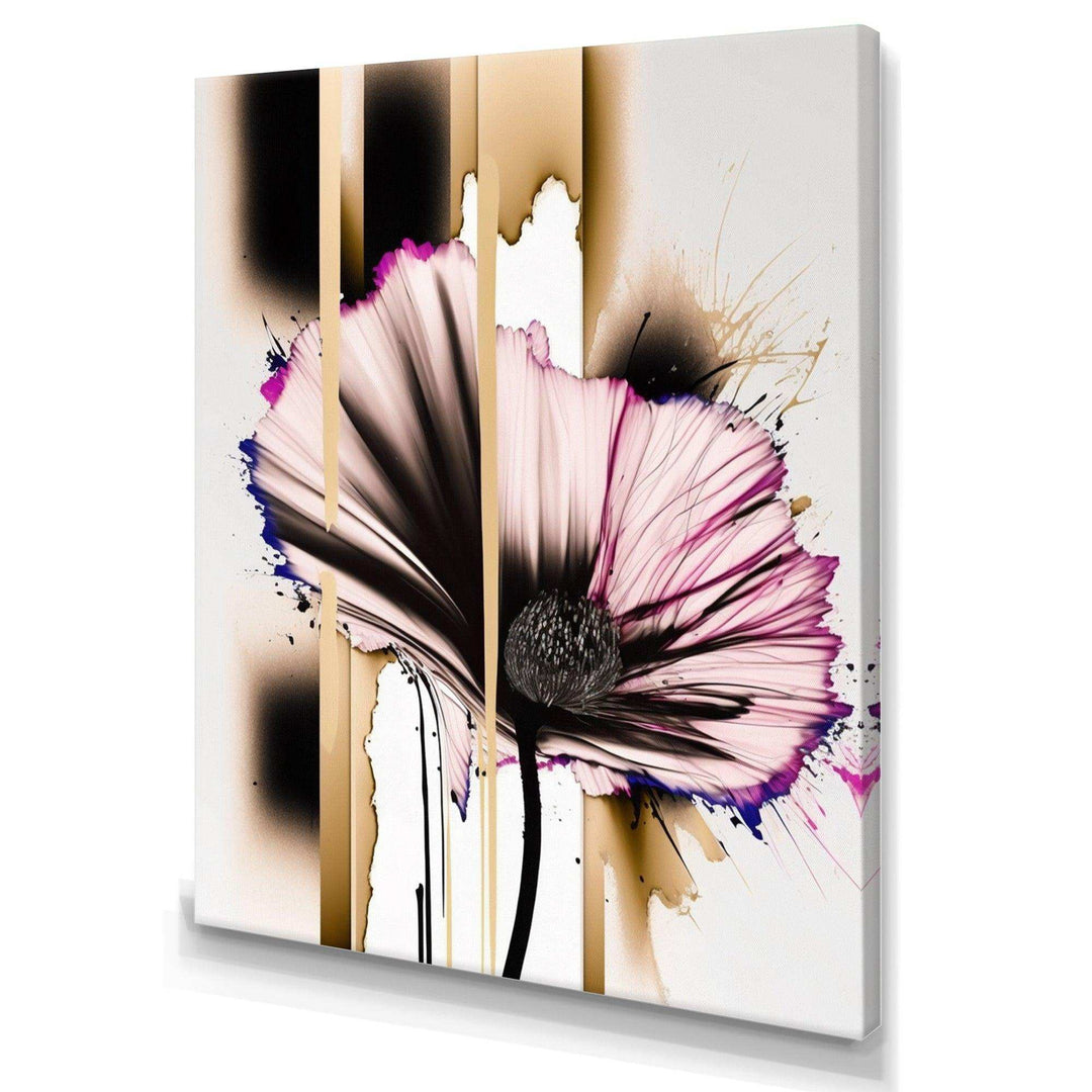 Pink Gerbera Flower On Abstract Fusion II - Traditional Bedroom Wall Art