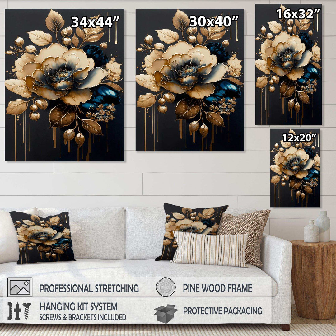 Blue And Gold Camellia I