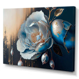 Vibrant Blue Camellia Flower I