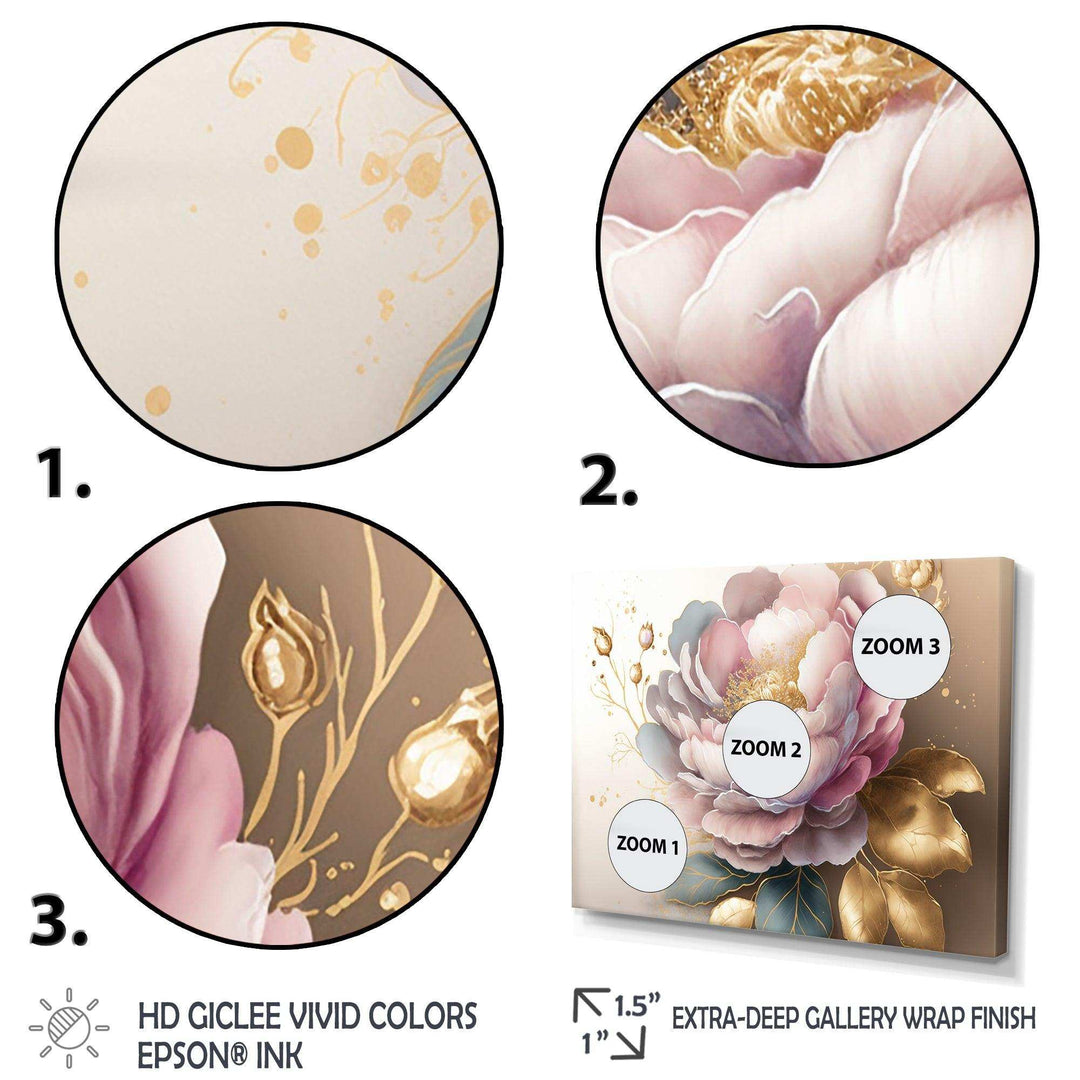 Pink And Gold Camellia Flower II