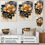 Yellow And Dark Blue Camellia Flower I