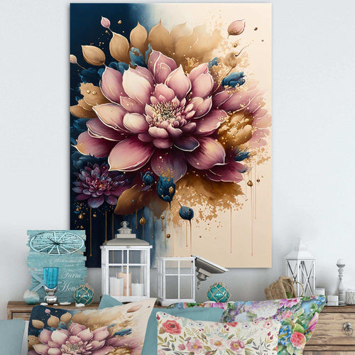 Deep Pink Dahlia Floral Design III
