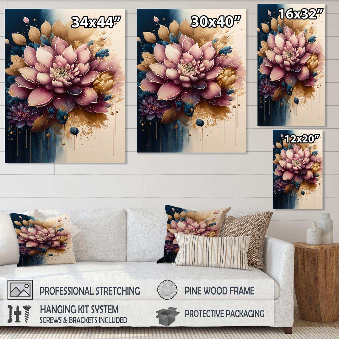 Deep Pink Dahlia Floral Design III