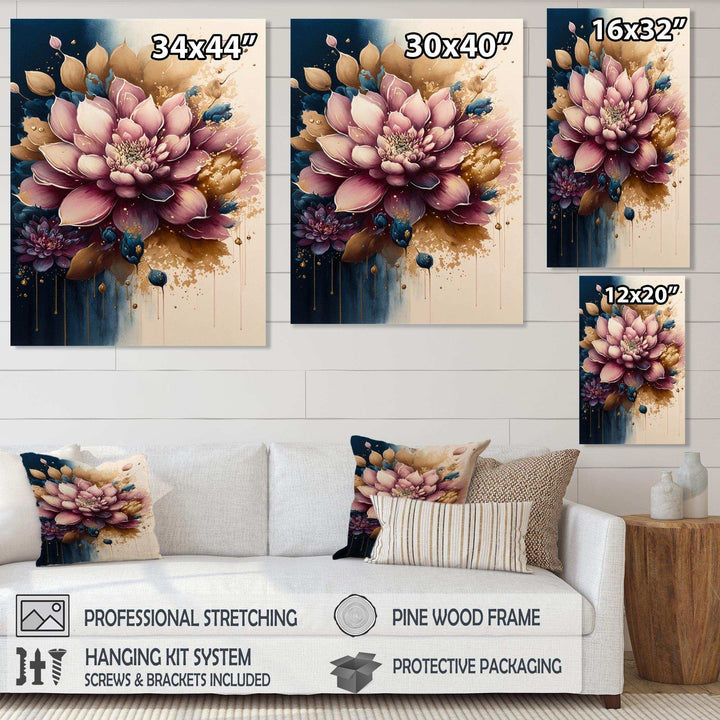 Deep Pink Dahlia Floral Design III