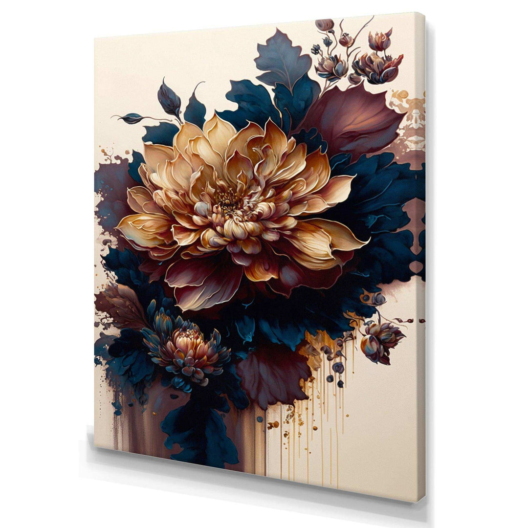 Burgundy And Blue Dahlia Bunch II