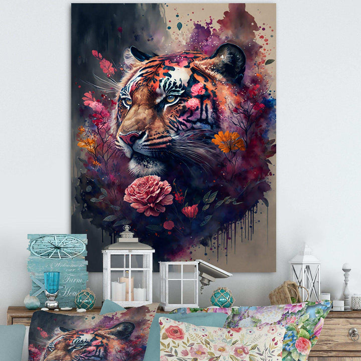 Cute Tiger Floral Art I