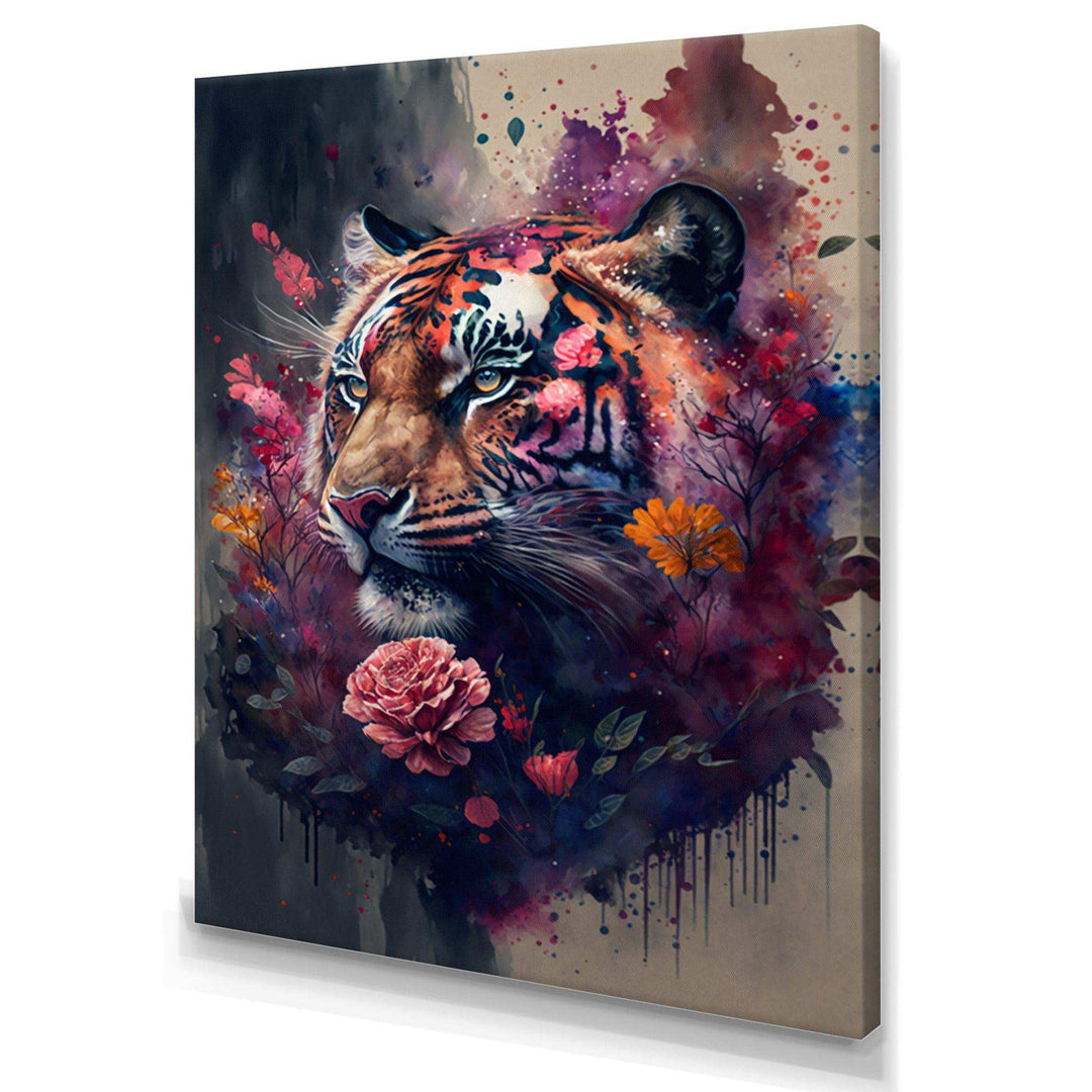 Cute Tiger Floral Art I