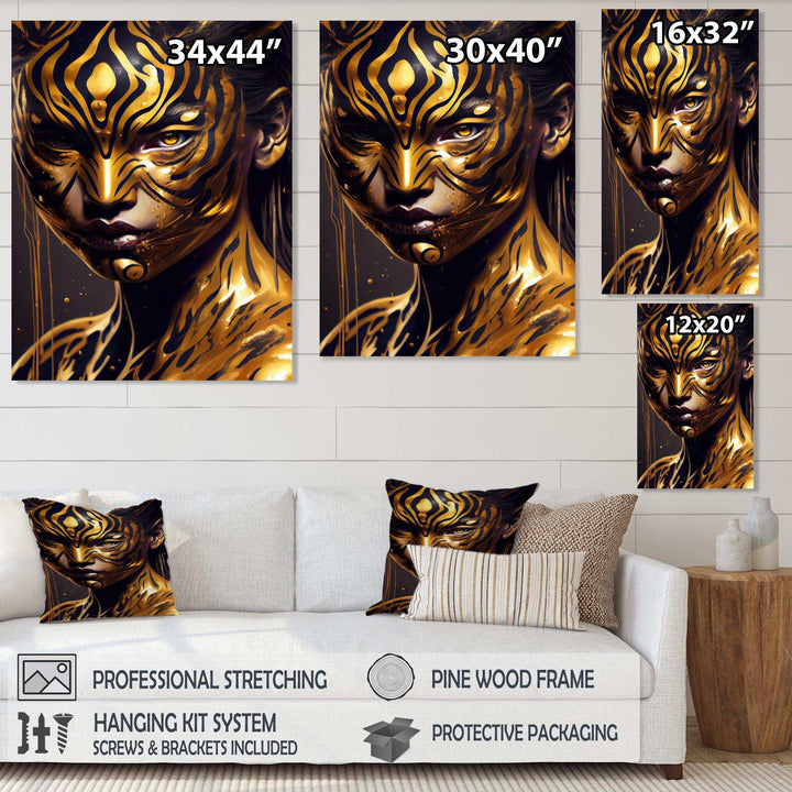 Black And Gold Tiger Woman I