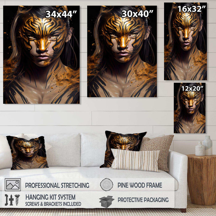 Black And Gold Tiger Woman II