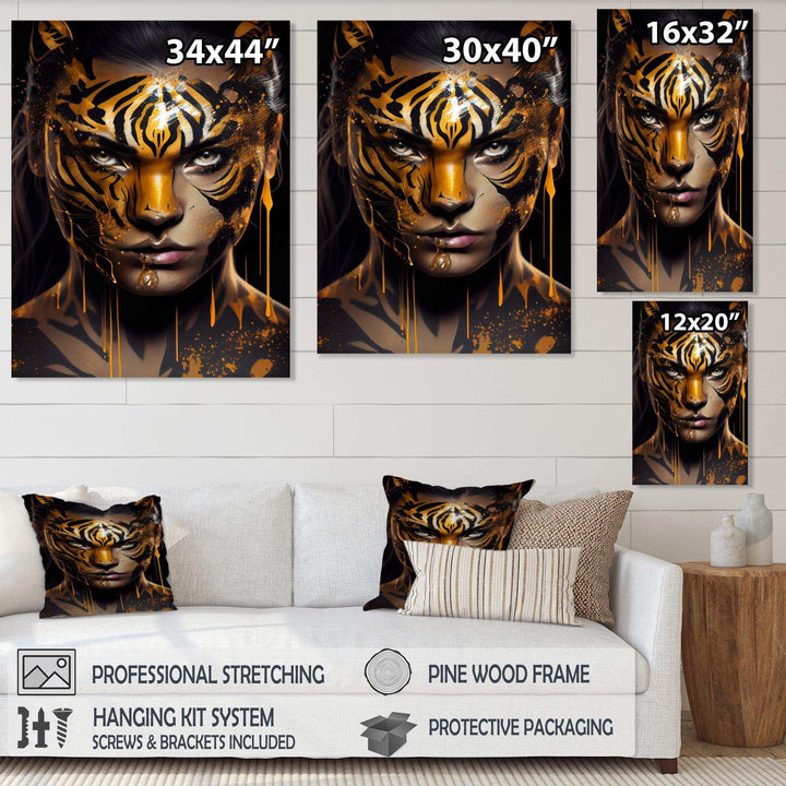 Black And Gold Tiger Woman III