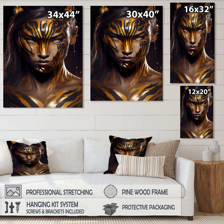 Black And Gold Tiger Woman IV