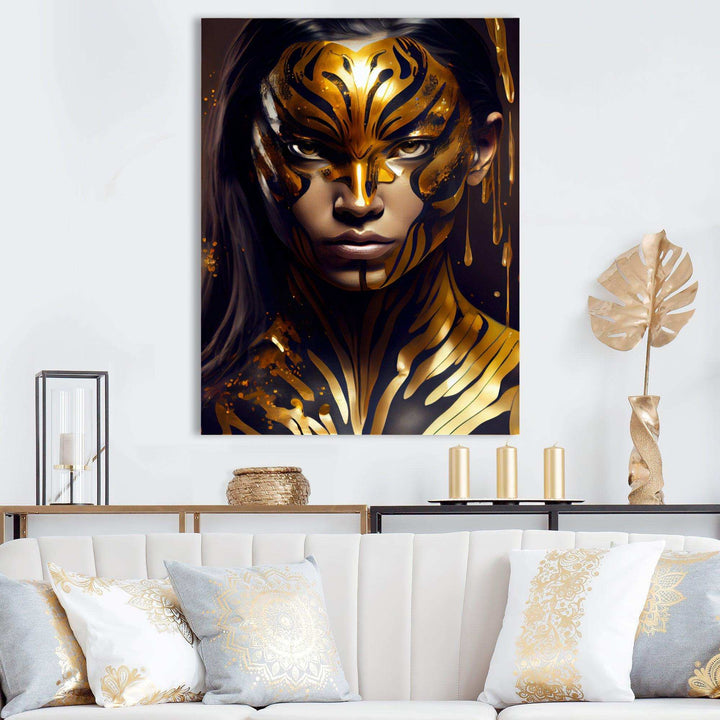 Black And Gold Tiger Woman V