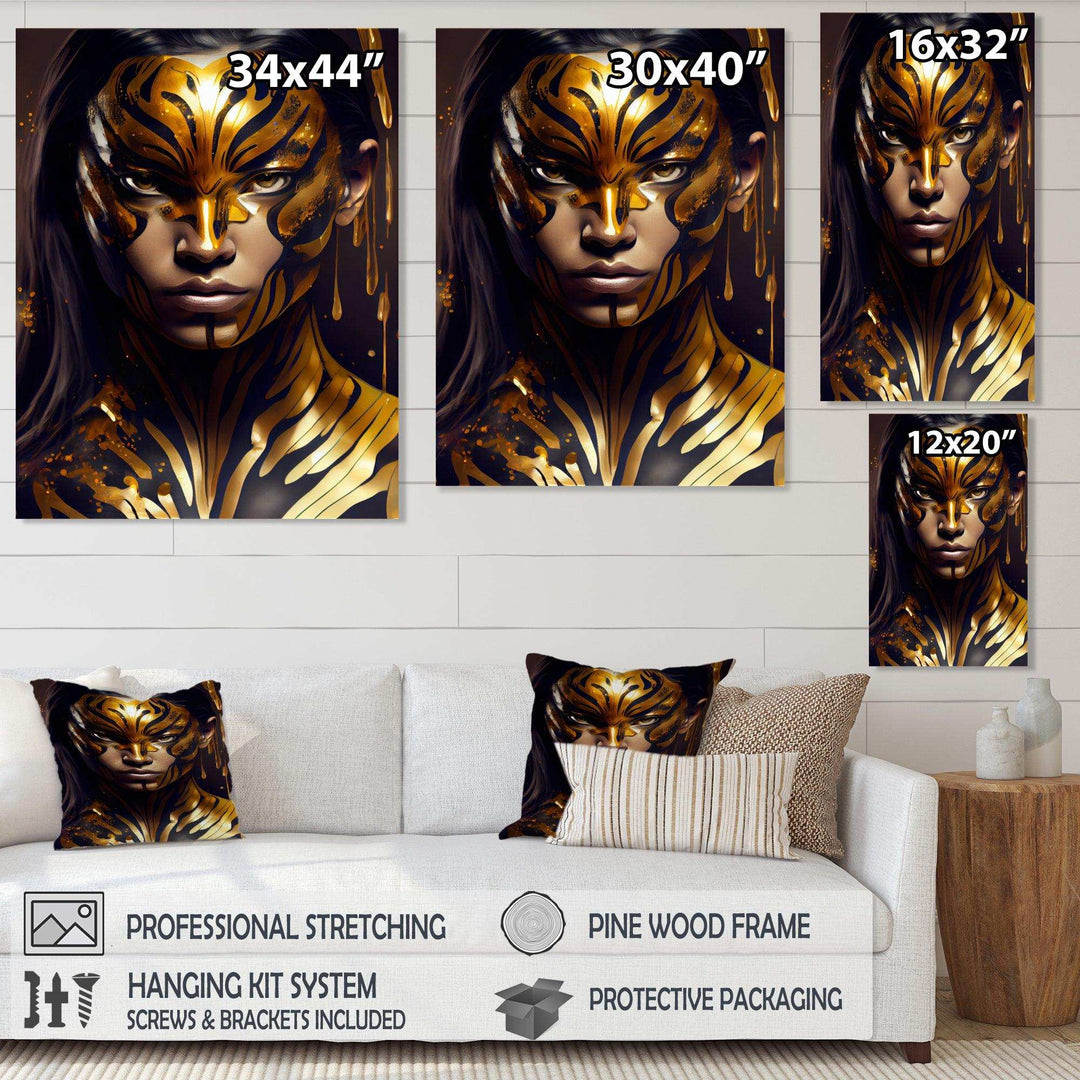 Black And Gold Tiger Woman V