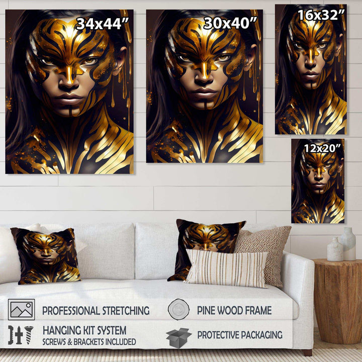 Black And Gold Tiger Woman V
