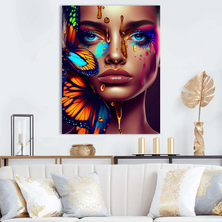 Sensual Woman With Colorful Butterfly I