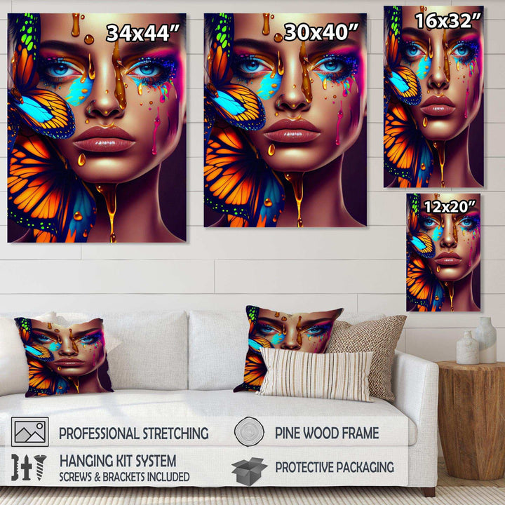 Sensual Woman With Colorful Butterfly I
