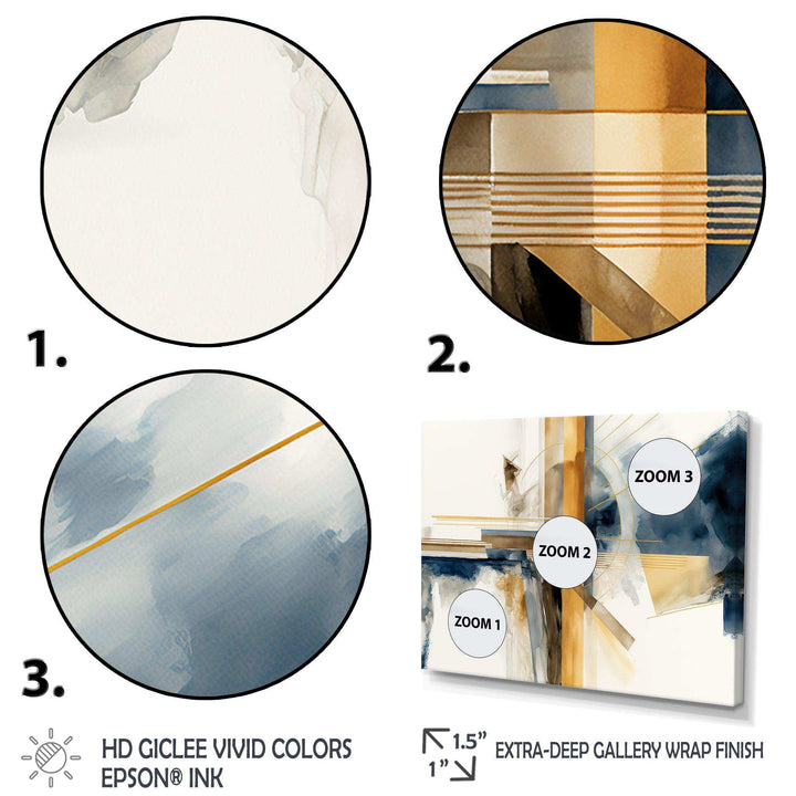 Modern Blue And Gold Abstract IV - Modern Bedroom Wall Art