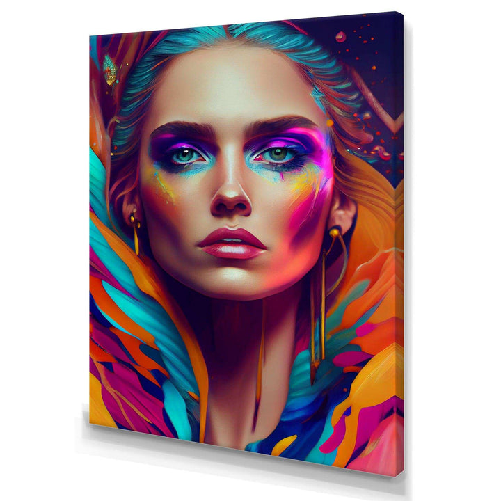 Dynamic Feather Woman Portrait II
