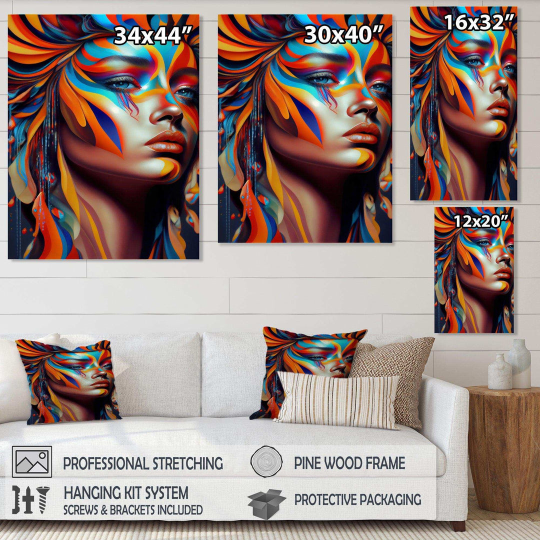 Dynamic Feather Woman Portrait IV
