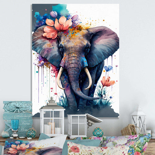Cute Elefant Floral Art I