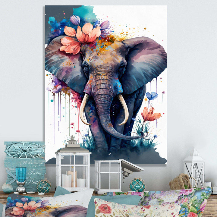 Cute Elefant Floral Art I